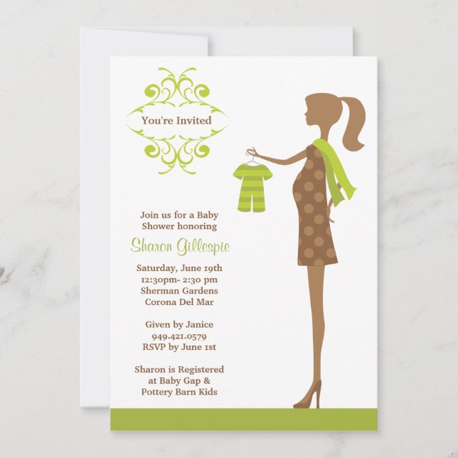 Invitación de Baby Shower (Anverso)