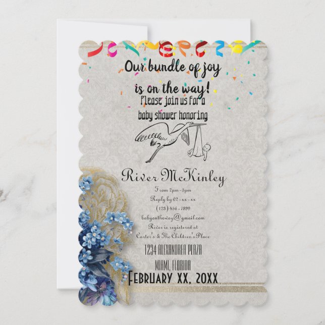 Invitación de Baby Shower (Anverso)