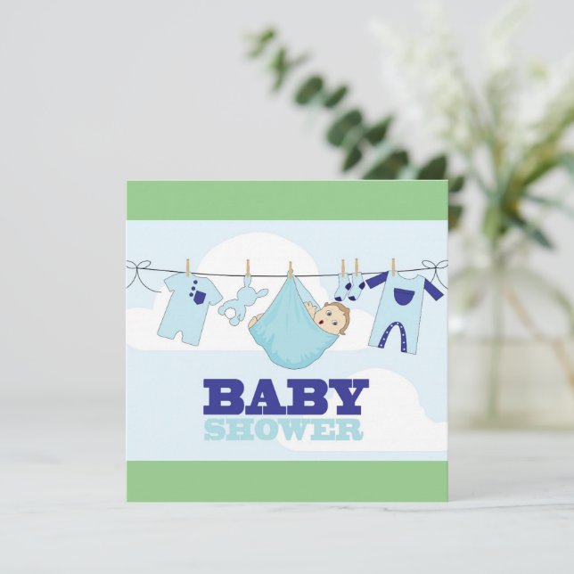 invitación de Baby Shower (Anverso de pie)