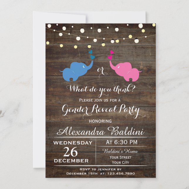 Invitación de Baby Shower (Anverso)