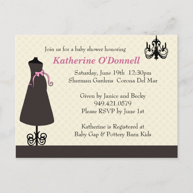 Invitación de Baby Shower (Anverso)