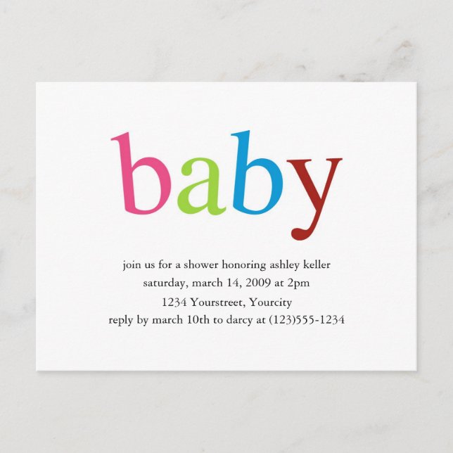 invitación de Baby Shower (Anverso)