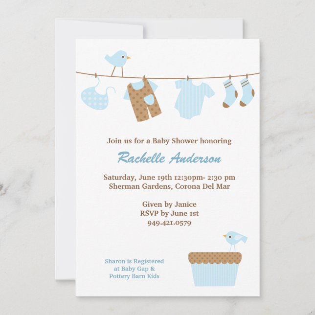 Invitación de Baby Shower (Anverso)