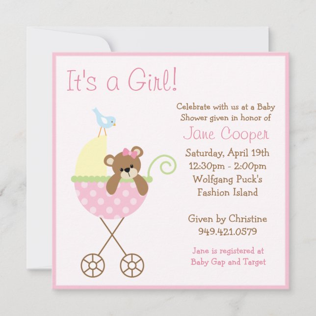 Invitación de Baby Shower (Anverso)