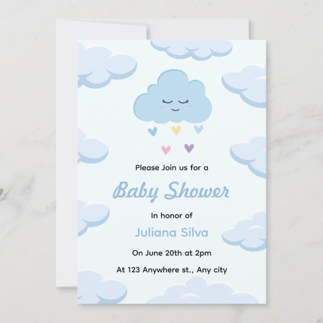 Invitación de Baby Shower (Anverso)