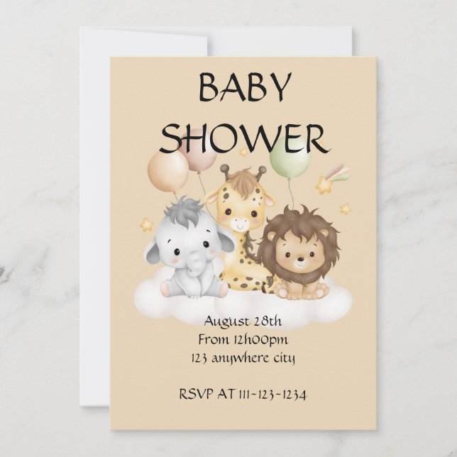 INVITACIÓN DE BABY SHOWER (Anverso)