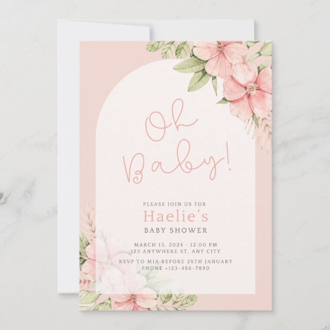 Invitación de Baby Shower (Anverso)