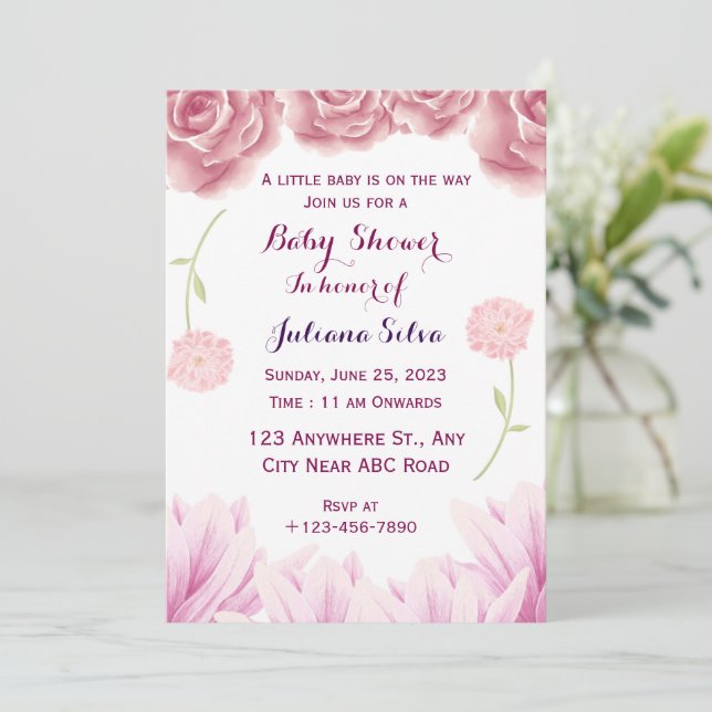 Invitación de Baby Shower (Anverso de pie)
