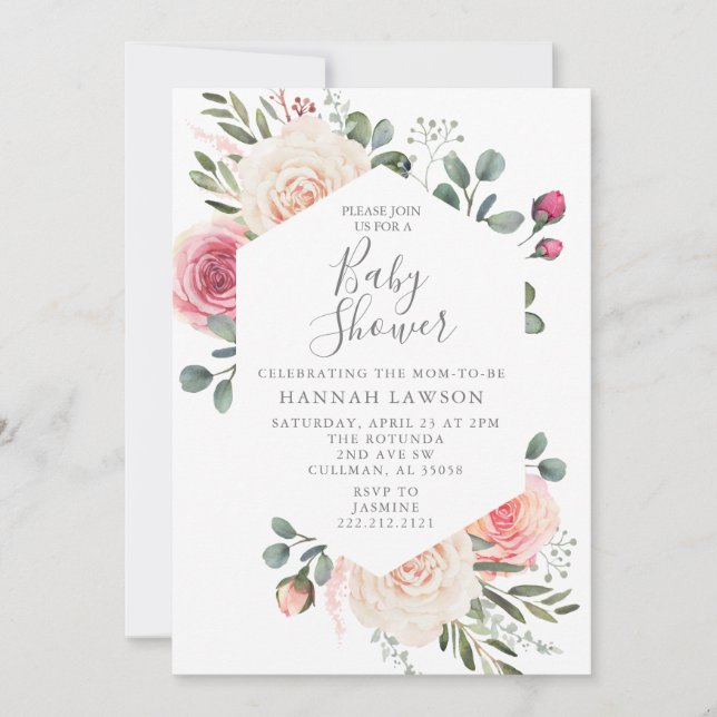 Invitación de Baby Shower (Anverso)