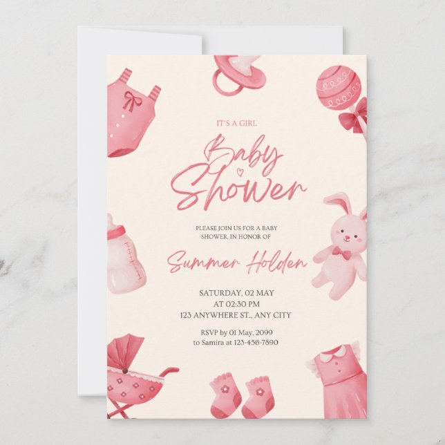 Invitación de Baby Shower (Anverso)