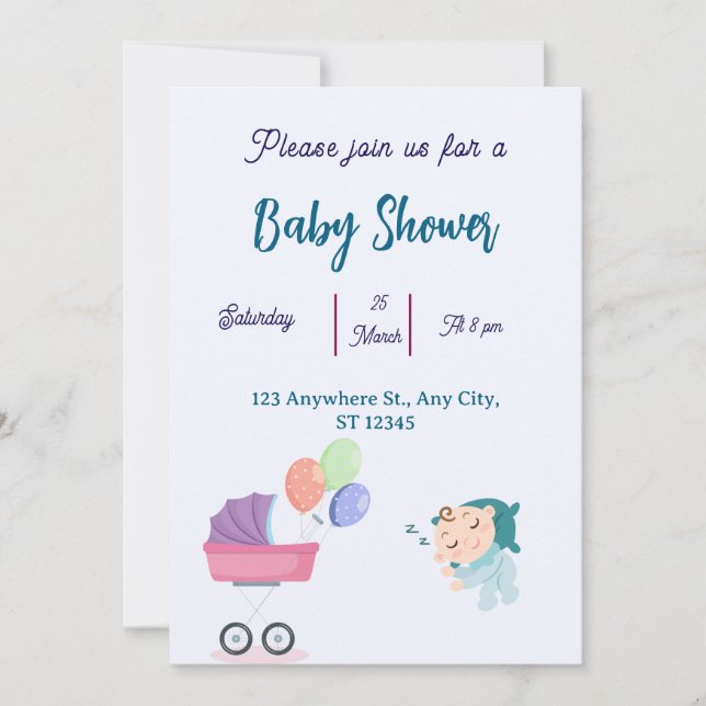Invitación de Baby Shower (Anverso)