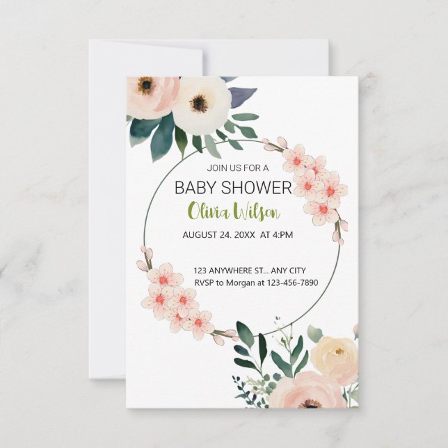 INVITACIÓN DE BABY SHOWER (Anverso)