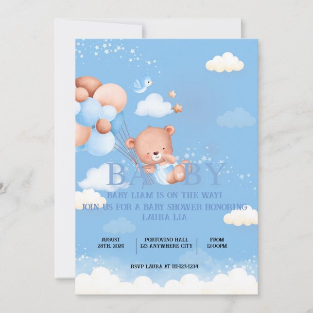 Invitación de Baby Shower (Anverso)