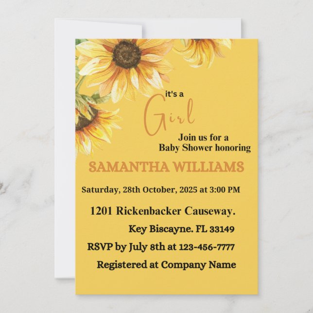 Invitación de baby shower (Anverso)