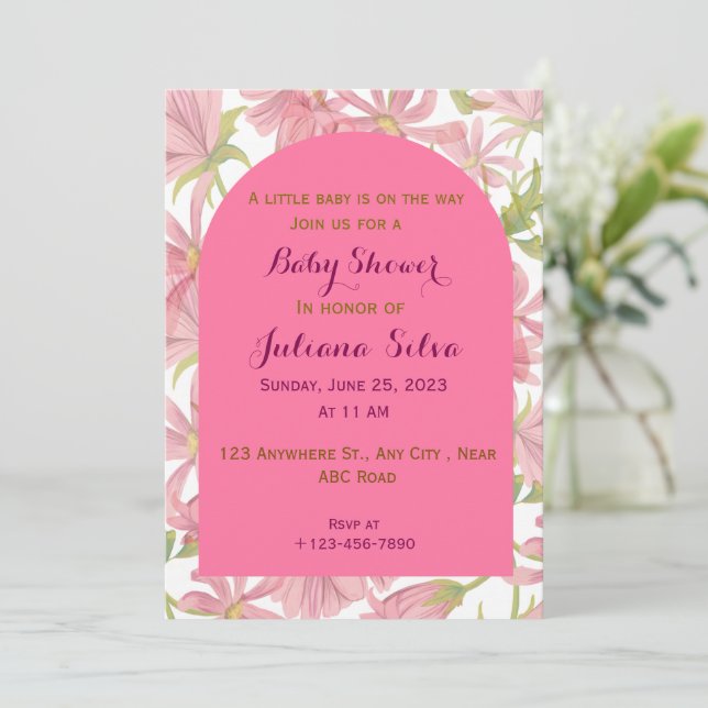 Invitación de Baby Shower (Anverso de pie)