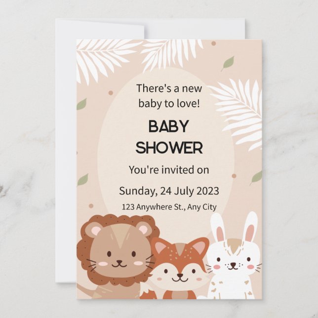 Invitación de Baby Shower (Anverso)