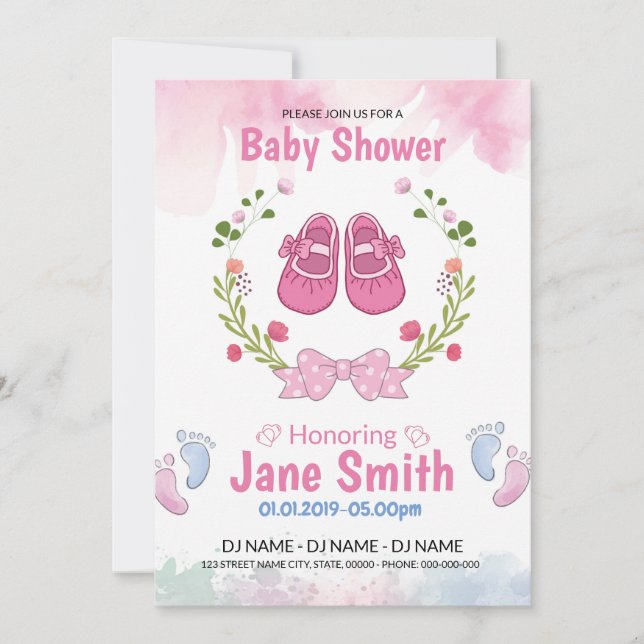 Invitación de Baby Shower (Anverso)