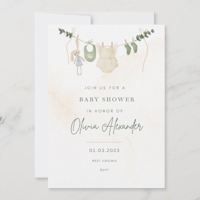 Invitación de Baby Shower (Anverso)