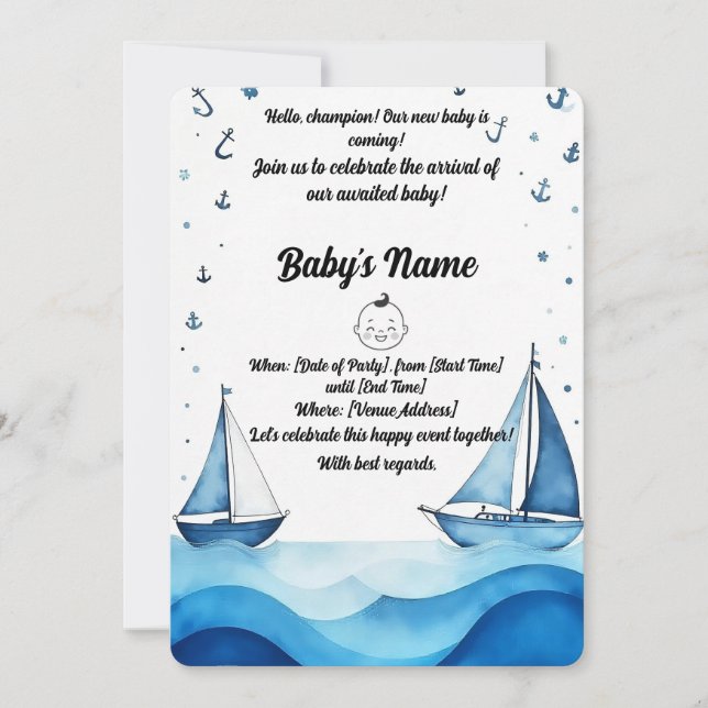 Invitación de Baby Shower (Anverso)