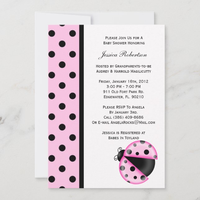 Invitación de Baby Shower (Anverso)