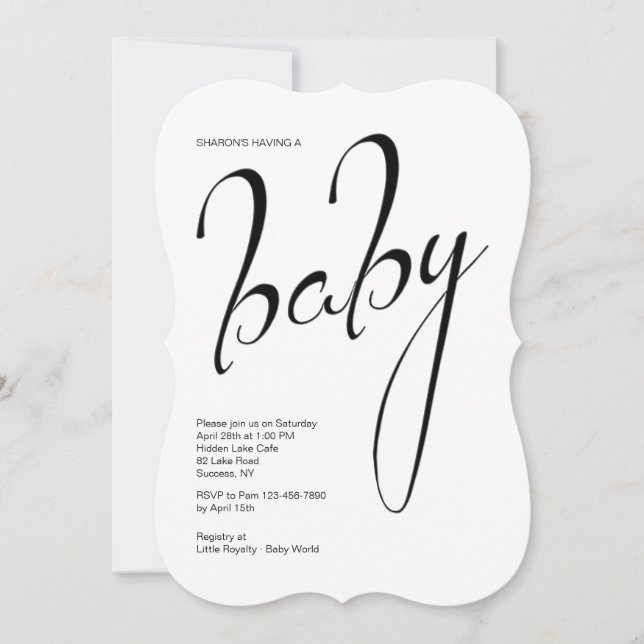 Invitación de Baby Shower (Anverso)