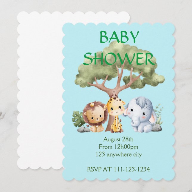 INVITACIÓN DE BABY SHOWER (Anverso / Reverso)