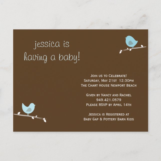 Invitación de Baby Shower (Anverso)