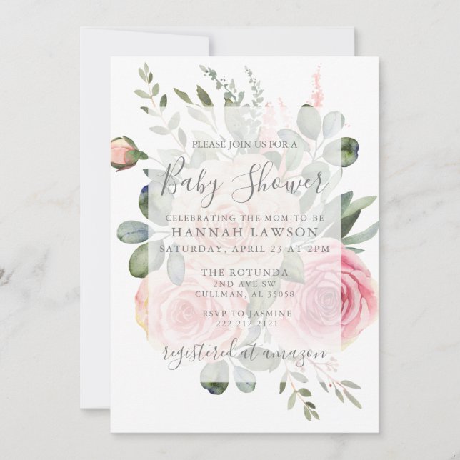 Invitación de Baby Shower (Anverso)