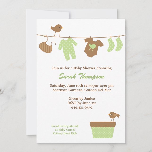 Invitación de Baby Shower (Anverso)