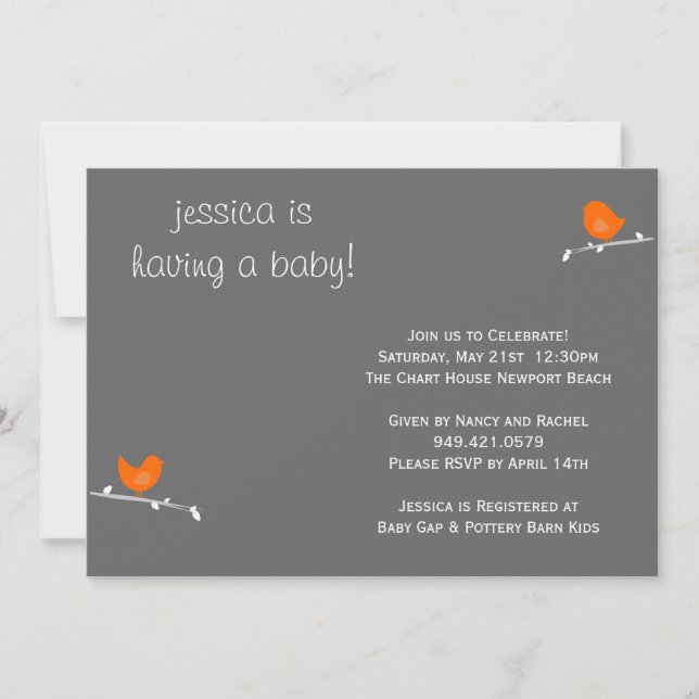 Invitación de Baby Shower (Anverso)