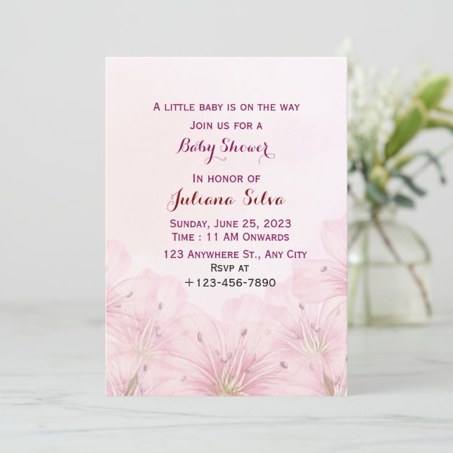 Invitación de Baby Shower (Anverso de pie)