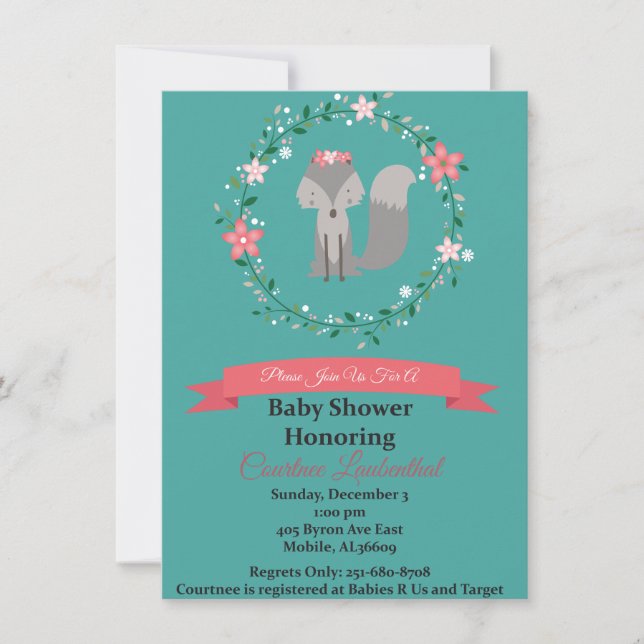 Invitación de Baby Shower (Anverso)