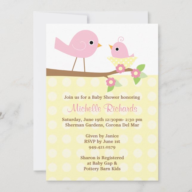 Invitación de Baby Shower (Anverso)