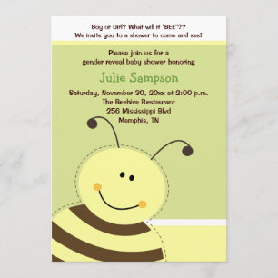Invitación de Baby Shower 5x7 para revelar sexo de