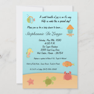 Invitación de Baby Shower 5x7 Sea Life Ocean Fish