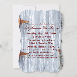 Invitación de Baby Shower 5x7 Wash White Wash Barn