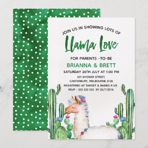 Invitación de Baby Shower a acuarela de Cacus de L