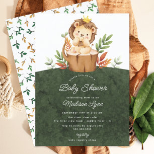 Invitación de Baby Shower a Adorable Jungle Lion
