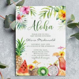 Invitación de Baby Shower a Aloha Tropical Fruits