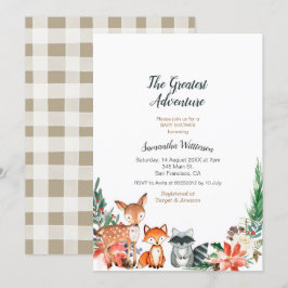 Invitación de Baby Shower a Animal Rustic Adventur