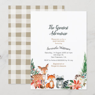 Invitación de Baby Shower a Animal Rustic Adventur