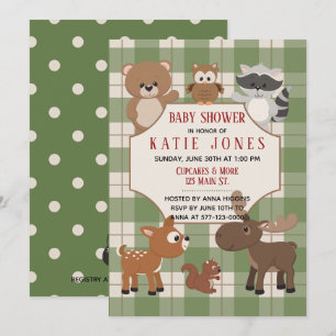 Invitación de Baby Shower a animales de la selva d