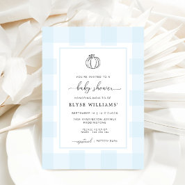 Invitación de Baby Shower a Ball Pumpkin Blue Ging