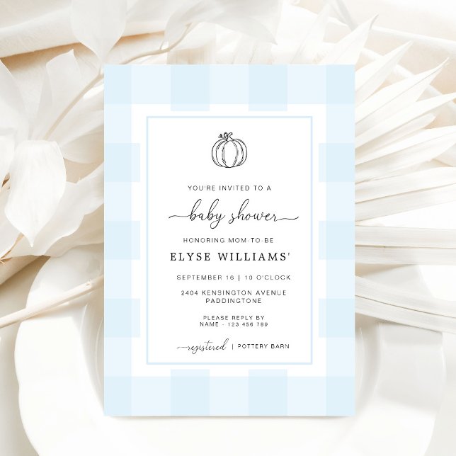 Invitación de Baby Shower a Ball Pumpkin Blue Ging (Subido por el creador)