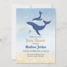 Invitación de Baby Shower a ballenas bajo el mar
