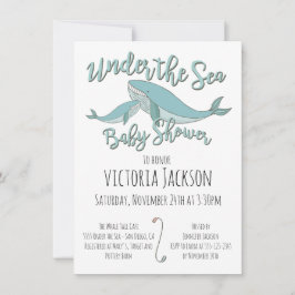 Invitación de Baby Shower a ballenas bajo el mar