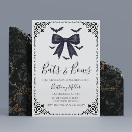 Invitación de Baby Shower a Bats and Bows Hallowee