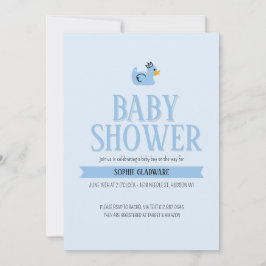 Invitación de Baby Shower a bebé de pato de goma