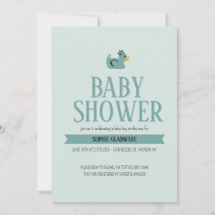 Invitación de Baby Shower a bebé de pato de goma