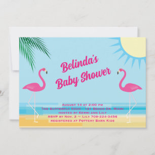 Invitación de Baby Shower a Blue Tropical Beach